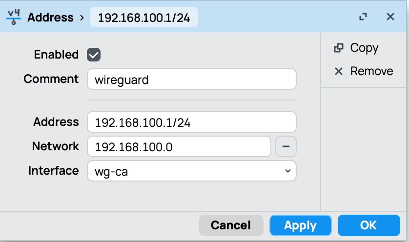 Subnet for Wireguard